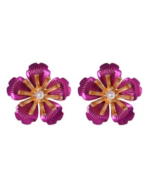 Fashion Purple Pearl Flower Drip Earrings