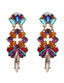 Fashion Dark Color Geometric Diamond Stud Earrings
