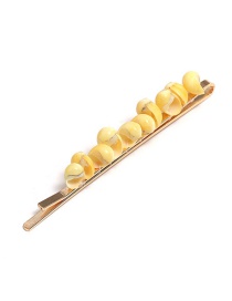 Fashion Yellow Row Of Conch Heart-shaped Hair Clip