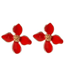 Fashion Red Flower Drip Earrings