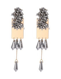 Fashion Silver Water Droplet Crystal Earrings