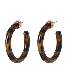 Fashion Brown C-shaped Resin Earrings