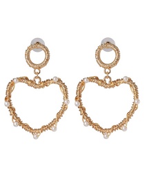 Fashion Gold Love Pearl Stud Earrings