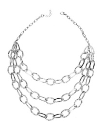 Fashion Silver Popular Three-layer Necklace