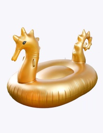 Fashion Golden Seahorse Mount Inflatable Floating Row Mount Swimming Ring