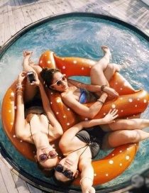 Fashion Brown Inflatable Bagel Floating Row