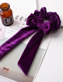 Fashion Purple Ribbon Bow Hair Ring