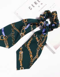 Fashion Chain Streamer Dark Green Scarf Kerchief Hair Band