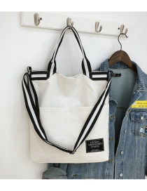 Fashion White Ribbon Stitching Shoulder Bag Shoulder Bag