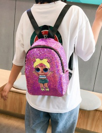 Fashion Deep Pink Sequined Shoulder Bag