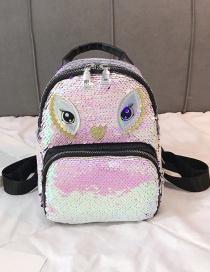Fashion Light Pink Eye Sequin Backpack