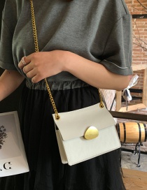 Fashion White Ring Lock Single Shoulder Messenger Bag