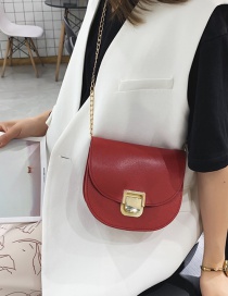 Fashion Red Magnetic Buckle Crossbody Shoulder Bag