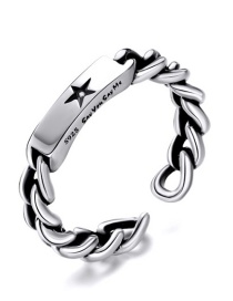 Fashion Silver  Silver Open Twist Chain Ring