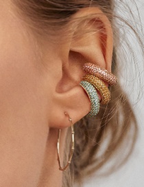 Fashion Green Single C-word Gemstone Ear Clip