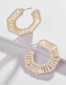 Fashion White Hollow Section Dyed Colored Woven Earrings