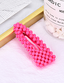 Fashion Rose Red Alloy Resin Triangle Bead Hair Clip