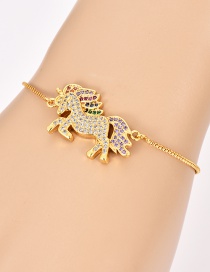 Fashion Gold Copper Inlaid Zircon Pegasus Bracelet