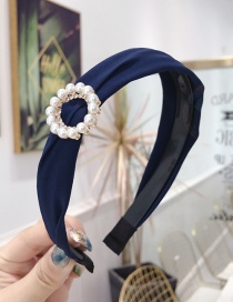 Fashion Round Navy Ring-encrusted Fine-edged Headband