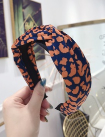 Fashion Orange Leopard Cross Knotted Wide-brimmed Headband