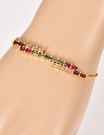 Fashion Gold Copper Inlay Zircon Bracelet