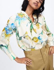 Fashion Color Flower Print Shirt