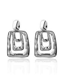 Fashion Silver Geometric Drip Earrings