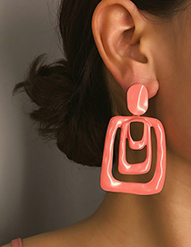 Fashion Pink Geometric Drip Earrings