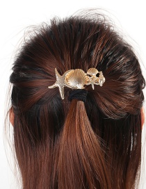 Fashion H54 Gold Starfish Shell Large Spring Clip