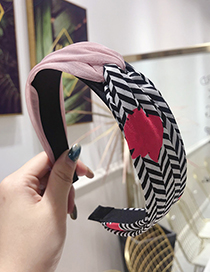 Fashion Pink Striped Contrast Mesh Cross Stitch Fine Headband