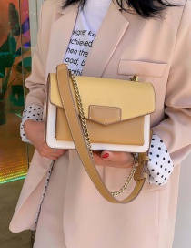 Fashion Yellow Contrast Multi-layer Single Shoulder Messenger Bag