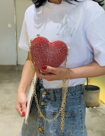 Fashion Red Crossbody Rivet Heart Bag