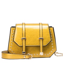 Fashion Yellow Rivet Shoulder Messenger Bag