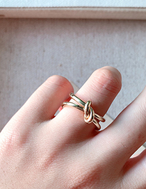 Fashion Gold Knotted Open Ring