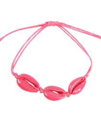 Fashion Dark Pink Alloy Rope Shell Bracelet