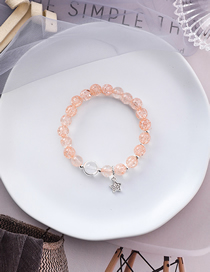 Fashion Orange Burst Beads Strawberry Opal Pentagram Bracelet