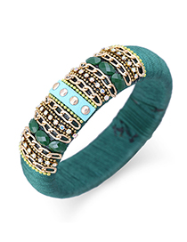 Fashion Green Woven Diamond Bracelet