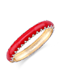 Fashion Red Drip-encrusted Alloy Open Bracelet