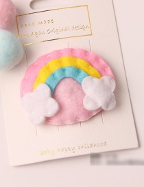 Fashion Pink Rainbow Clouds Children's Cartoon Hair Clip