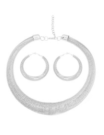 Fashion Silver Alloy Chain Necklace Set