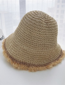 Fashion Beige Ruffled Straw Hat