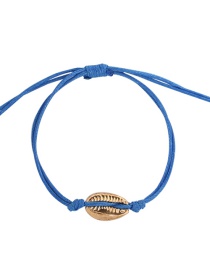 Fashion Navy Blue Alloy Wax Rope Shell Bracelet