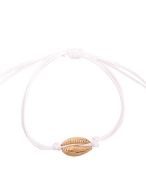 Fashion White Alloy Wax Rope Shell Bracelet