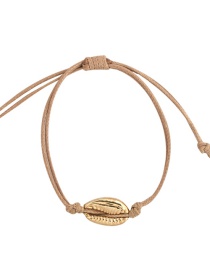 Fashion Khaki Alloy Wax Rope Shell Bracelet