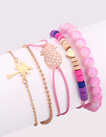 Fashion Pink Pineapple Shape Decorated Multi-layer Bracelet