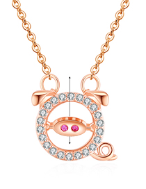 Simple Rose Gold Pig Shape Decorated Necklace