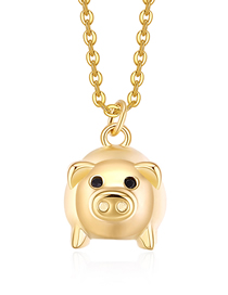 Fashion Gold Color Pig Shape Decorated Necklace