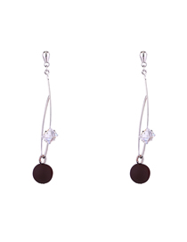 Simple Dark Purple Irregular Shape Decorated Earrings