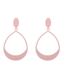 Simple Pink Water Drop Shape Decorated Earrings