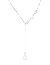 Fashion Platinum Zircon Necklace - The Flow Of The Year